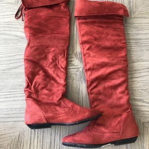 Rust Over the Knee Boots